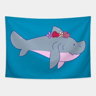 Flower Crown Shark Tapestry