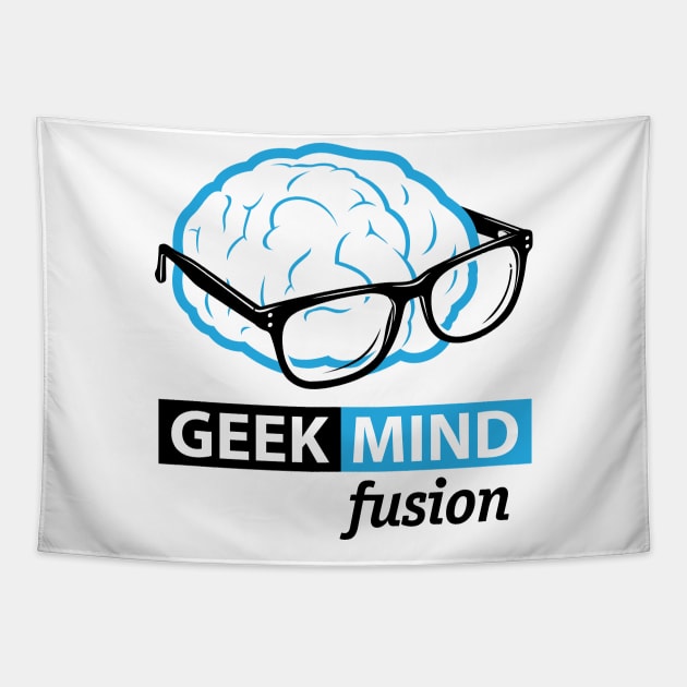 Geek Mind Fusion Brain Logo v 2.0 Tapestry by GeekMindFusion