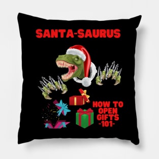 Santa Saurus, How To Open Gifts 101, Tree Rex, Tree Rex Christmas, Dinosaur Christmas, Christmas Dinosaur, Dinosaur Lover, Dinosaur Gift Idea, T Rex Christmas, Pillow