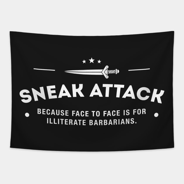 Rogue Sneak Attack Illiterate Barbarians Gaming Tapestry by pixeptional