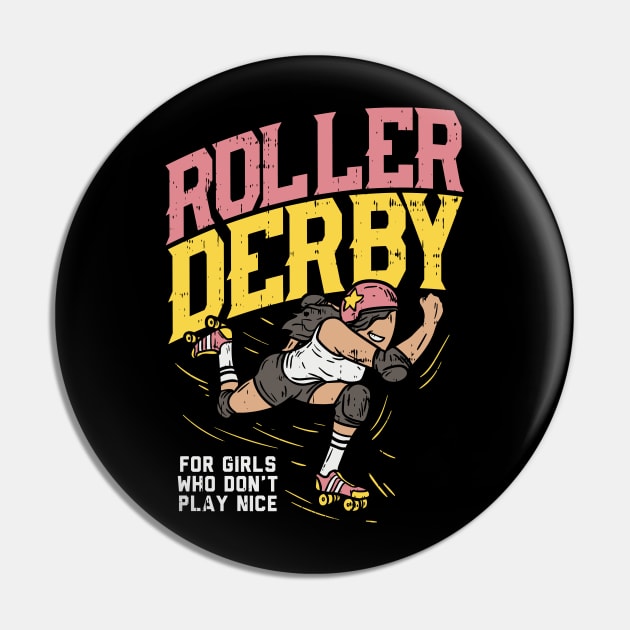 Roller Derby Tshirt Roller-Skating Gift Pin by biNutz