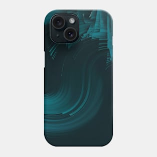 Teal Ocean Wave Abstract Goth Phone Case