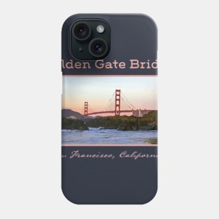 Golden Gate Bridge - San Francisco California - scenic, retro design Phone Case