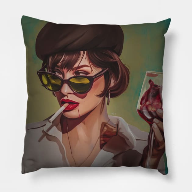 Smoking girl Pillow by ElenaM