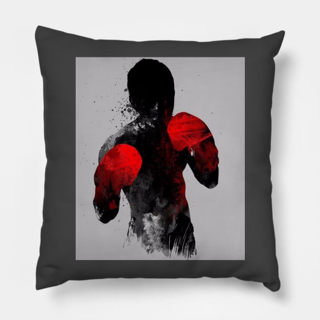 Striker Boxing Muay Thai Kickboxing MMA Mural T-Shirt Pillow by shewpdaddy