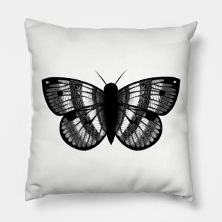 Black And White Moth Pillow