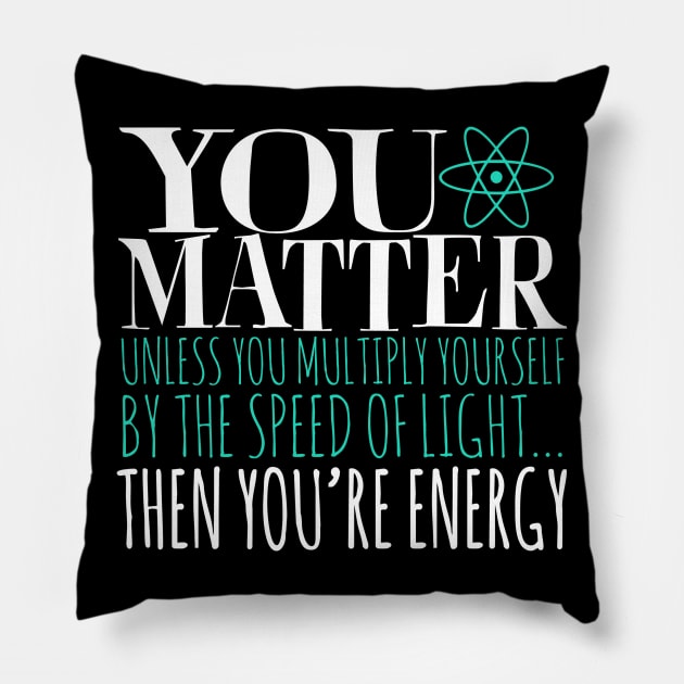 You Matter Unless You Multiply Yourself By The Speed Of Light... Then You're Energy Pillow by fromherotozero