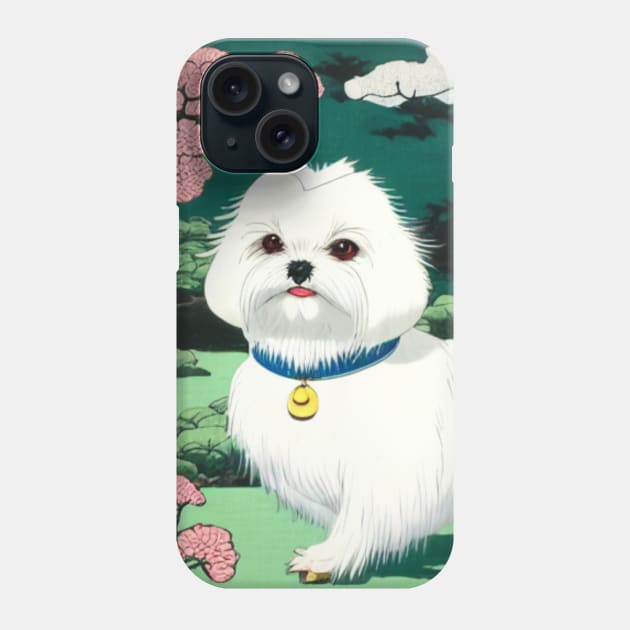 Maltese Dog is a Crusty White Dog Fluffy Animal Phone Case by Mochabonk