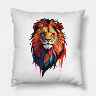 Lion Graffiti Paint Drip Pillow