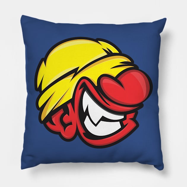 Red Face Pillow by chergraphic