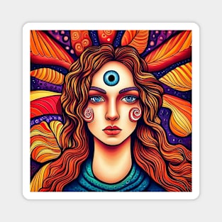 Hannah the Mystic Sorceress Witch Magnet