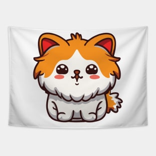 cute kawaii cat cartoon Tapestry