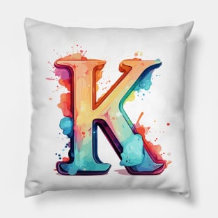 letter K cartoon art v7 Pillow