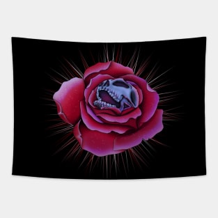 skull rose Tapestry