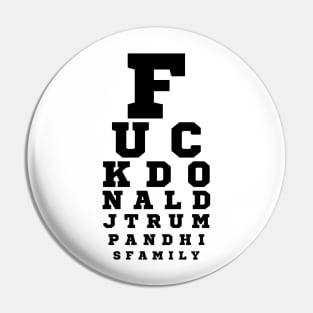 President Donald J Trump Eye Test Chart Pin