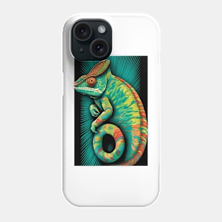 Reptile Lover and Lizard Lover Op Art Chameleon Phone Case