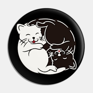 Yin yang cats Pin