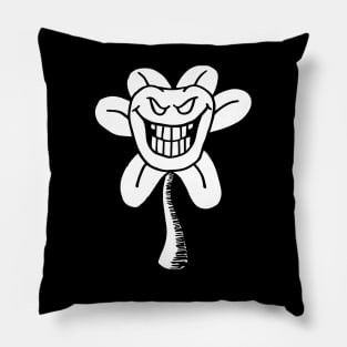 Flowey Undertale Simple Black and White Design Pillow