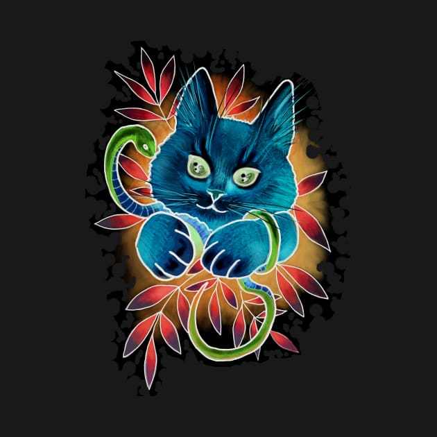 Neon cat by tatoomypa