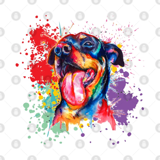 Colorful funny dog by  Memosh Everything 