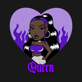 Queen Doll girl Purple-Heart V1 T-Shirt