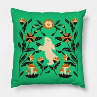 Floral and bunny Pillow