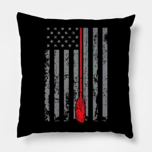 American Flag Grunge Kayak Kayaker Paddle Pillow