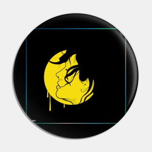 Girl in black and Yellow Pin