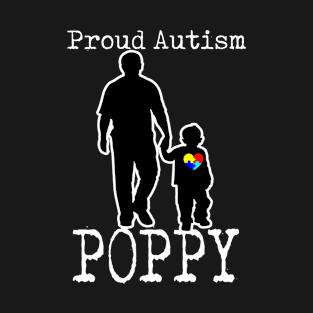 Proud Autism Poppy And Son Puzzle Piece T-Shirt