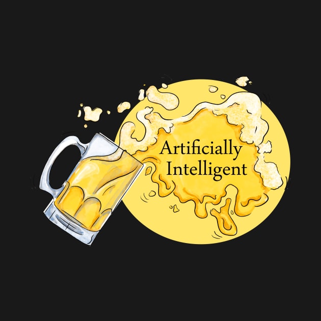 Funny Artificial Intelligence Spilled Beer Drinking Color by depravitee