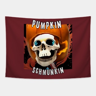 Pumpkin Schmunkin (skull inside carved pumpkin) Tapestry