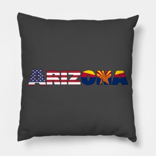 Arizona State Flag/ American Flag Pillow