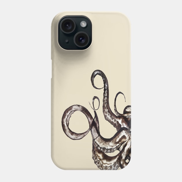 octopus with tentacles. Phone Case by Art by Taya 