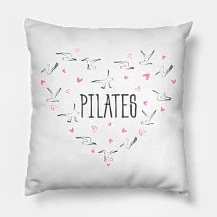 Pilates poses in shape of a heart Pillow