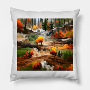 Autumn Hills Landscape Pillow