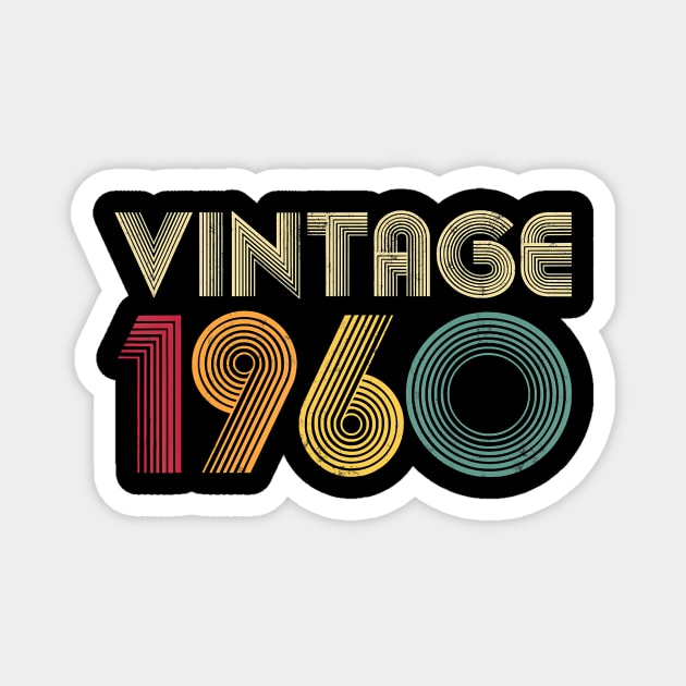 60th Birthday Gift Vintage 1960 60 Years Old Men Women Retro T-Shirt Magnet by Hot food