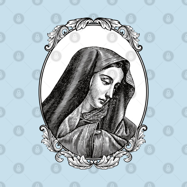 Discover Vintage Virgin Mary Maria Portrait - Virgin Mary - T-Shirt