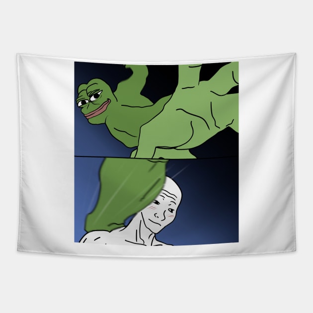 meme pepe and wojak Tapestry by aesthetic shop