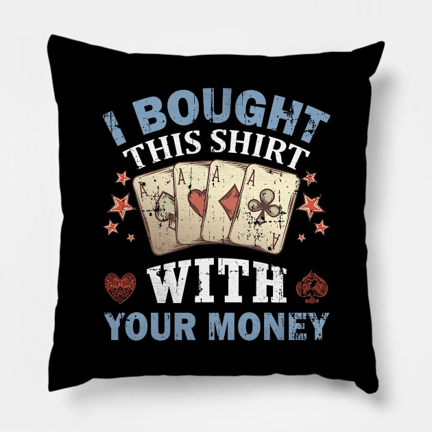 Funny Gambling Gift Poker Player Card Game Image Pillow by AlleyField