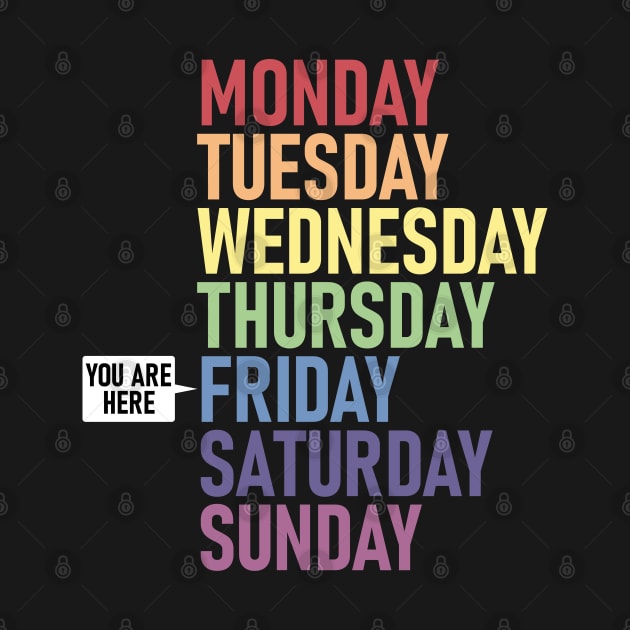 FRIDAY "You Are Here" Weekday Day of the Week Calendar Daily by Decamega