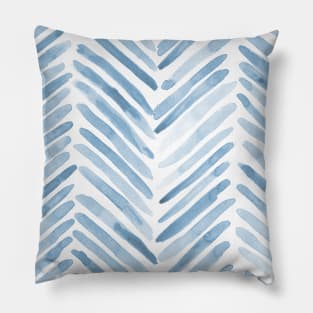 Baby blue watercolor herringbone Pillow