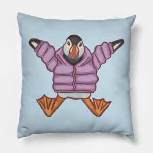 Puffer Coat Puffin Pillow