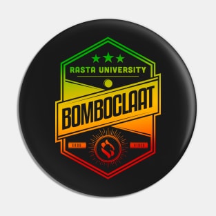 Rasta University Bomboclaat Rasta Colors Reggae Pin