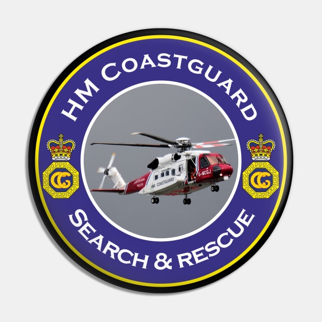 HM Coastguard Sikorsky S-92A Helicopter Pin by AJ techDesigns