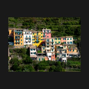 View on the cliff town of Manarola, one of the colorful Cinque Terre on the Italian west coast T-Shirt