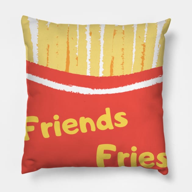 Friend's fries Pillow by Shineyarts