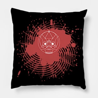 Sacred Geometry (The Skull) on Blood Splatter Pillow