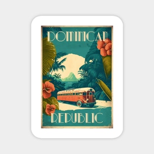 Dominican Republic Vintage Travel Art Poster Magnet