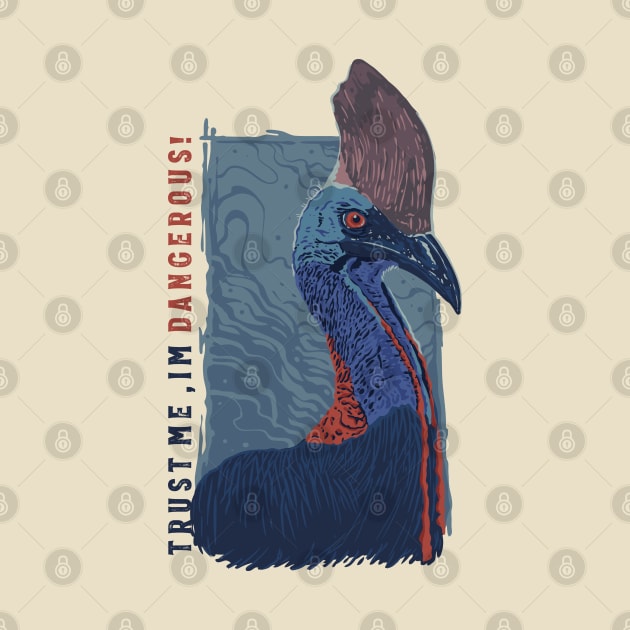 exotic cassowary bird illustration by Mako Design 