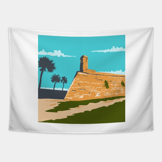 Fort Marion St. Augustine WPA Tapestry by retrovectors